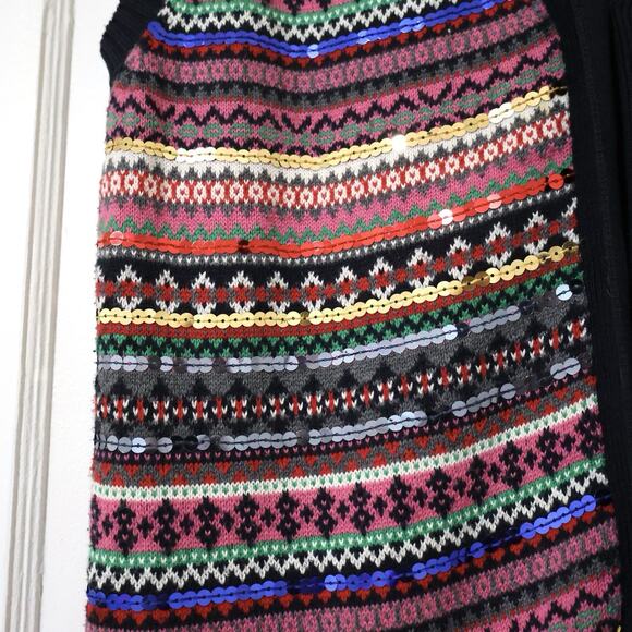 Tommy Hilfiger Fair Isle Sequin Navy Sweater Vest XL Holiday NYE Christmas - Picture 4 of 7